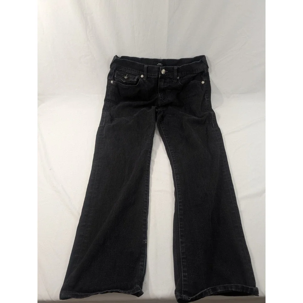 True Religion Ricky Relaxed Straight Jeans Men's Black Size 32x29 Stretch